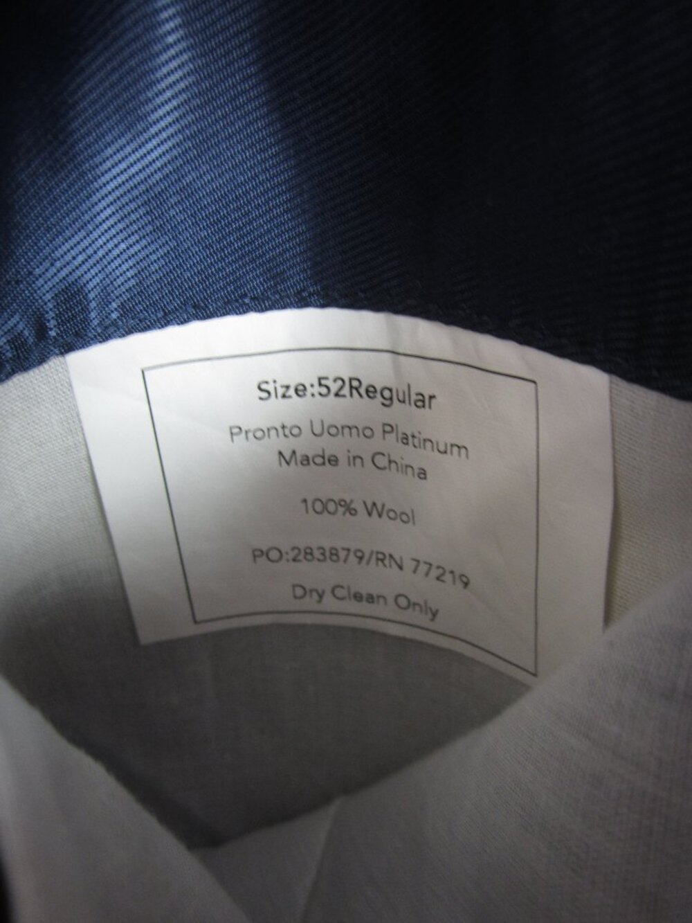 Pronto Uomo Size 52R Windowpane Plaid Blue Gray Sport Coat 100% Wool EUC - Picture 10 of 11